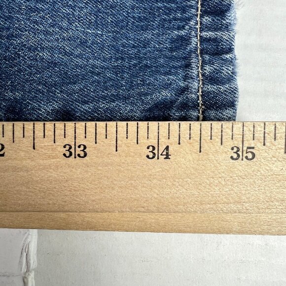 KanCan Jeans Womens 27 90s High Rise Wide Leg Flare Blue Distressed Cotton Denim - Picture 12 of 16